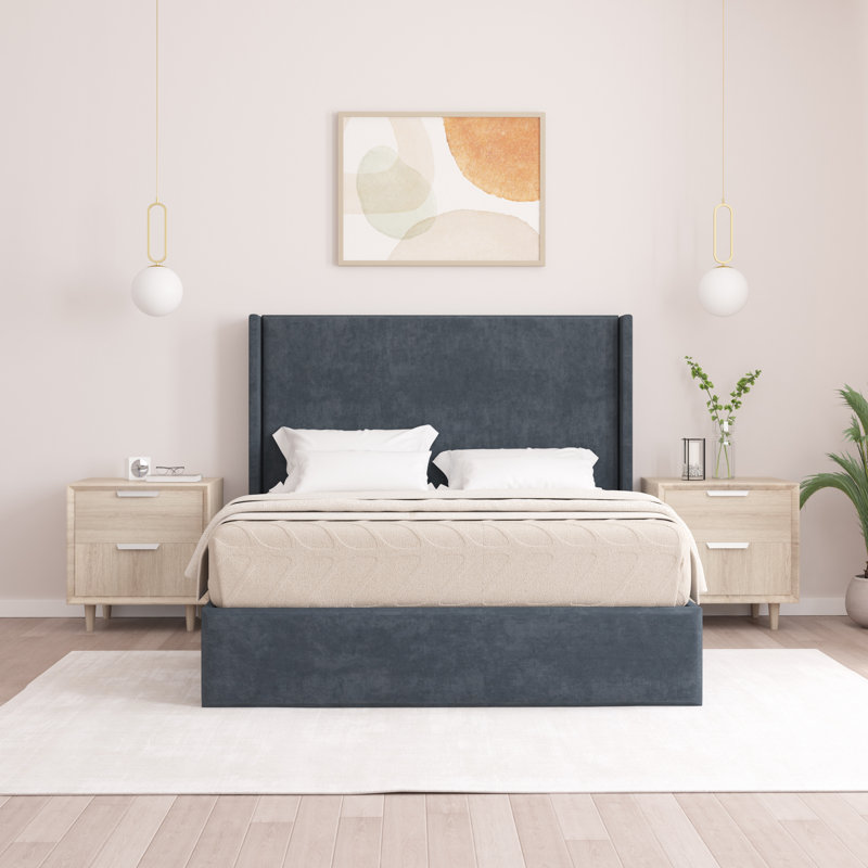Boiko Upholstered Ottoman Storage Bed, Charcoal, Super King (6')