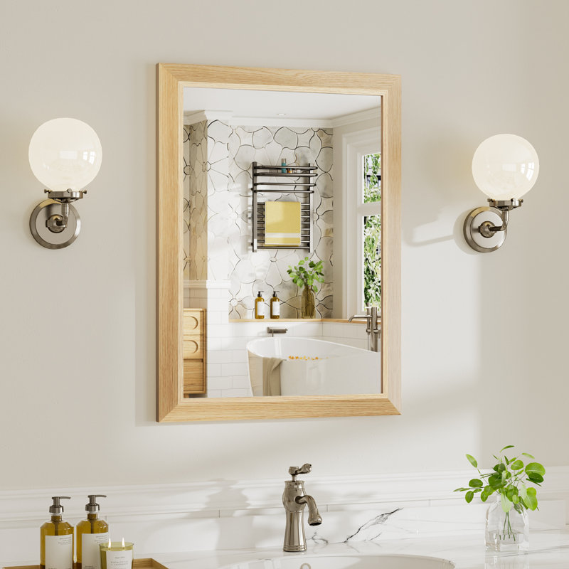 Miroirs de salle de bain modernes et contemporains en métal biseauté rectangulaire / carré avec verre trempé HD