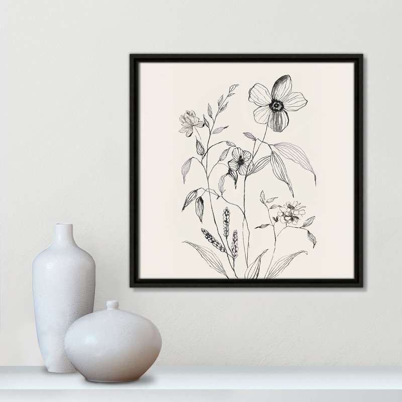 «Petal Harmony I», reproduction carrée par Asia Jensen, Espresso, H 17,5 po x l 17,5 po
