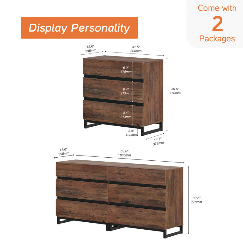 Aadam Modern TV Stand For Tvs Up To 70 Inch, Entertainment Center TV Console With 6 Drawers And Base, Media Console For Living Room, Bedroom
