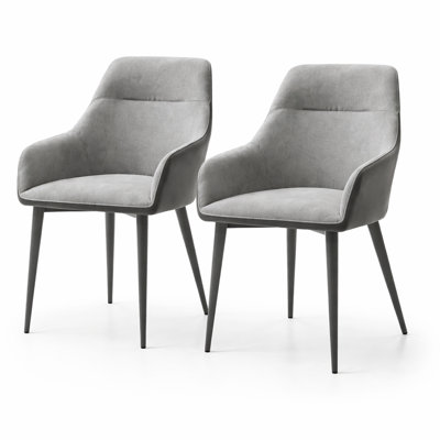 Chaise rembourrée moderne bicolore avec pieds minces