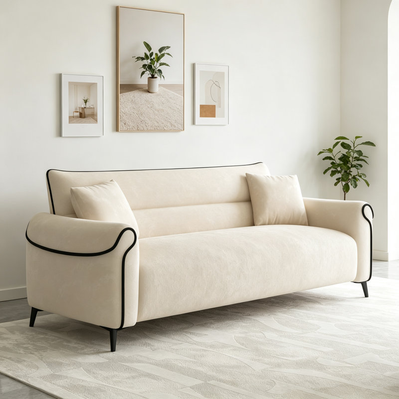 Canapé moderne et simple de style crème, Chenille blanc cassé