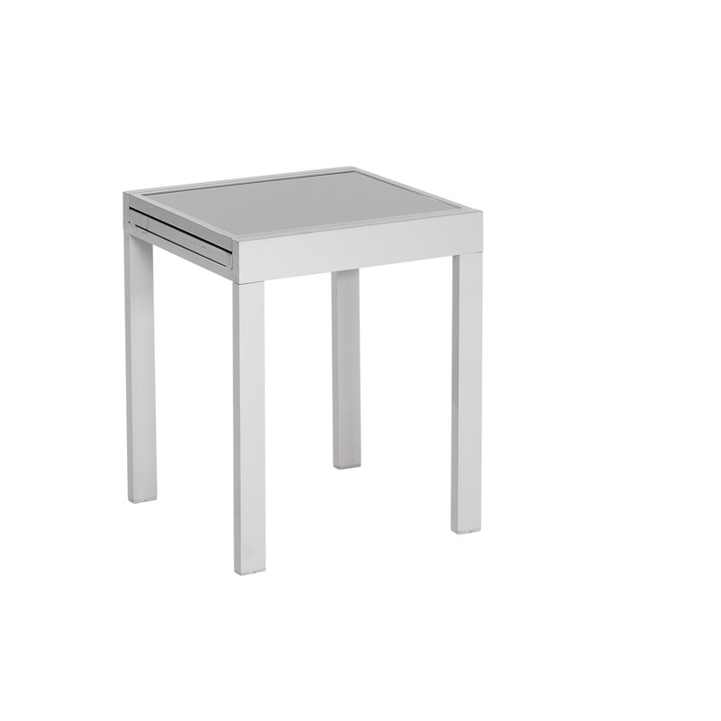 Ashmita Square Metal Outdoor Side Table , 65cm cm W 65cm cm D, Grey