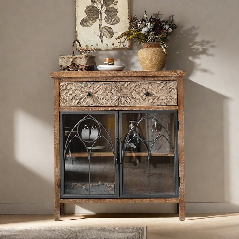 Classic Do Old Solid Wood Iron Sideboard