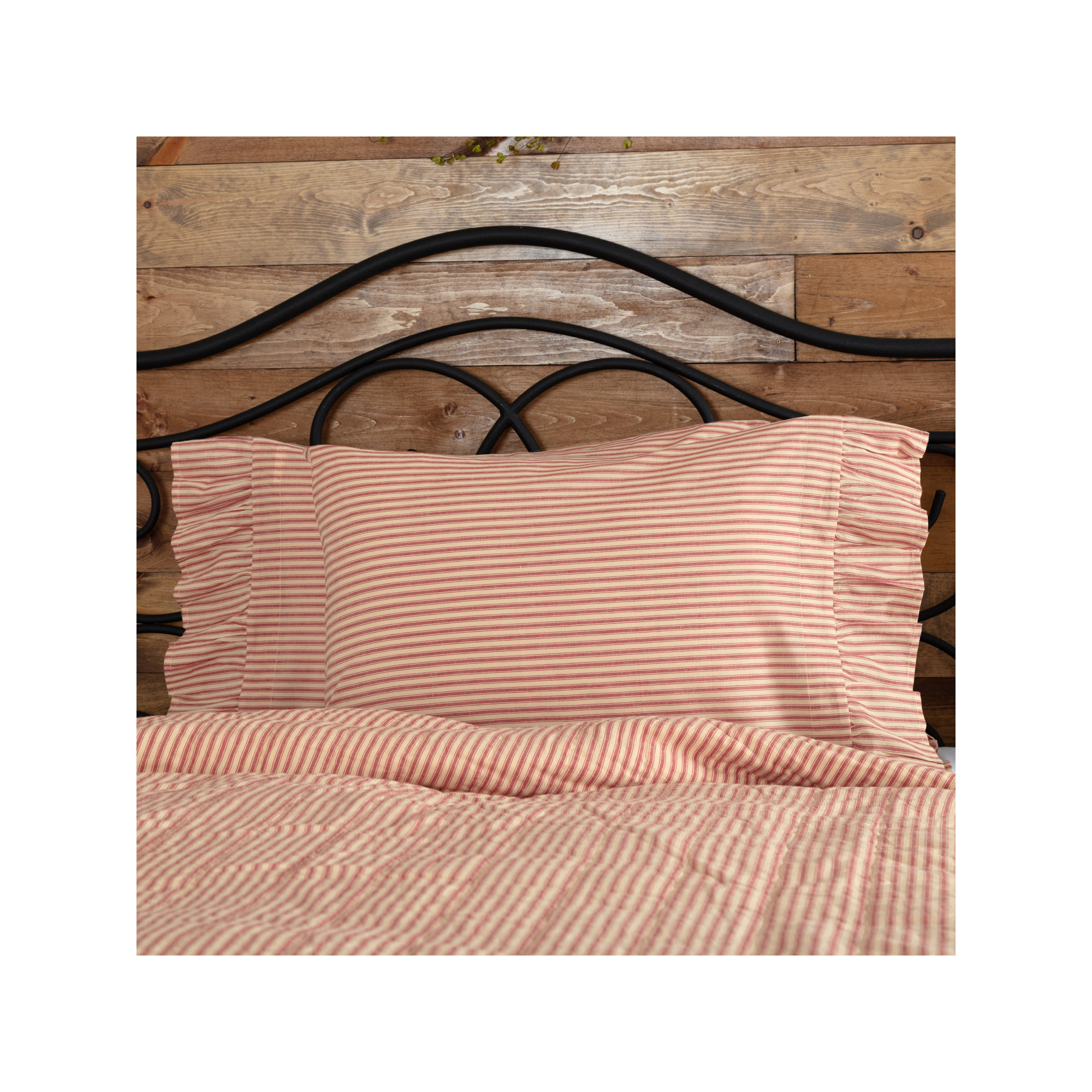 100% Cotton - Set of 2, Standard, Red