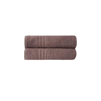 Ensemble de deux draps de bain en coton turc brun 35 po x 66 po