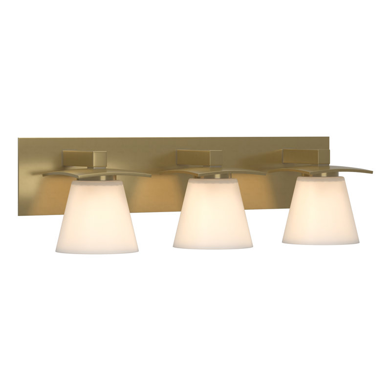 Wren 3 - Light Vanity Light, Opal, Modern Brass, 60W G9 Incandescent Bulbs