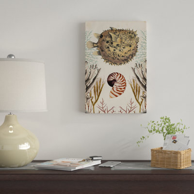 «Antiquarian Menagerie: Puffer Fish», reproduction d'impression sur toile