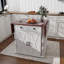 Grand chariot d'îlot de cuisine roulant avec comptoir pliant, rangement double face, support à vin et tablettes réglables - Îlot de cuisine mobile en MDF avec colonne romaine