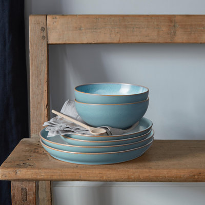 Denby Azure Haze Coupe 12 Piece Dinnerware Set, Service for  4