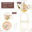 Service à thé 20 pièces en porcelaine avec support en métal, service à thé en céramique européen pour adultes, service à thé fleur