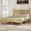 Lit plateforme en bois avec tête de lit en forme de gourde, lit plateforme de style rétro avec support à lattes en bois-248092876
