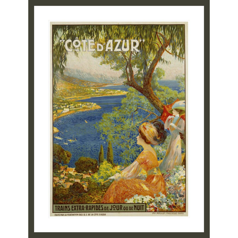 Cote D'Azur Travel Poster by David Dellepiane -Framed Giclee Print, 41.5" H x 31.64" W