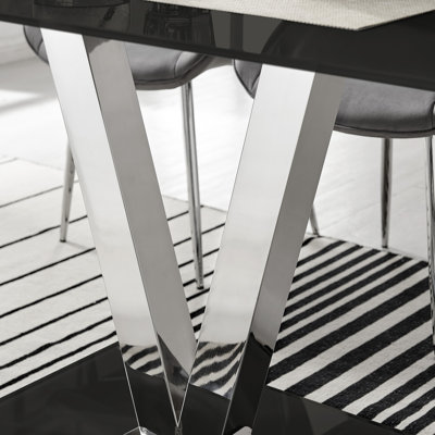 Chowchilla V Glass Dining Table