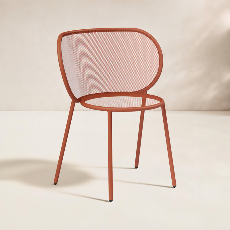 Abberton Premium All-Weather Wicker Outdoor Stacking Dining Side Chair, Copper Brown