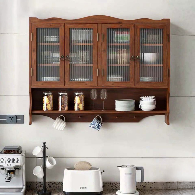 Armoire murale 39,37 "Retro 4 portes, Brun