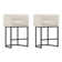 27" H Counter Height Bar Stools Set Of 2, Modern Barrel Counter Stools With Backrest And Arms, Metal Frames, Linen Fabric Upholstered Accent Barstools For Kitchen Island