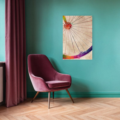 Vibrant Bicycle Wheel Contemporary Wall Art