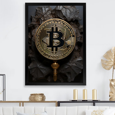 Black Bitcoin - Fashion Bitcoin Framed Canvas Print