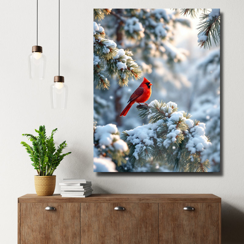 Art mural en verre trempé Cardinal, 16" H x 12" W