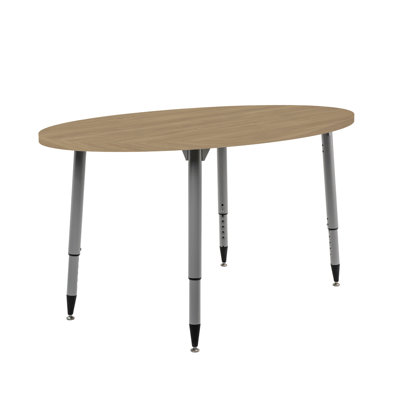 Adapte 30 x 60 Oval Woodgrain Activity Table with Adjustable Tapered Legs