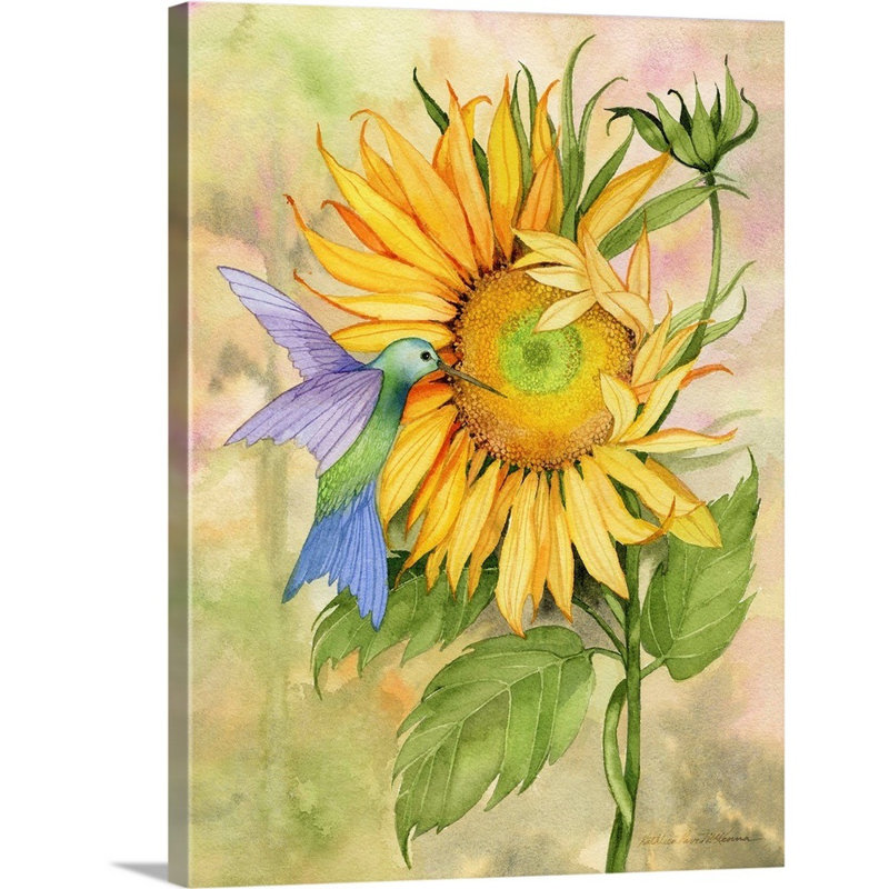 «Summer Fun Bird», art mural, Toile tendue, H 12 po x l 16 po x P 1,25 po