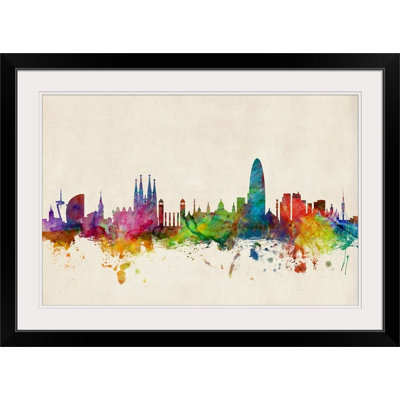 «Barcelona Espagne Skyline» par Francy, impression