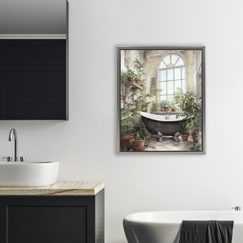 Cadre flottant rétro pour baignoire avec éclairage au soleil, design par lettré et doublé, H 31 po x l 25 po