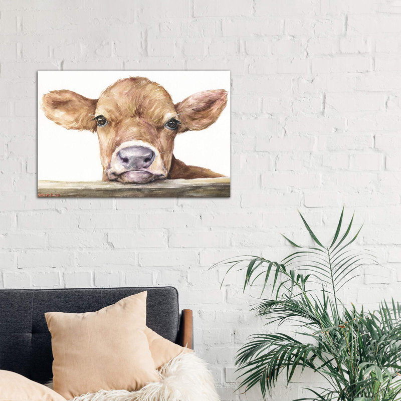Calf - Painting on Canvas, 101.6 cm H x 66.04 cm W x 1.91 cm D, No Frame