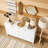 Sideboard with Wave Design - 3 Adjustable Shelves, 3 Drawers & Soft-Close Doors-1092764253