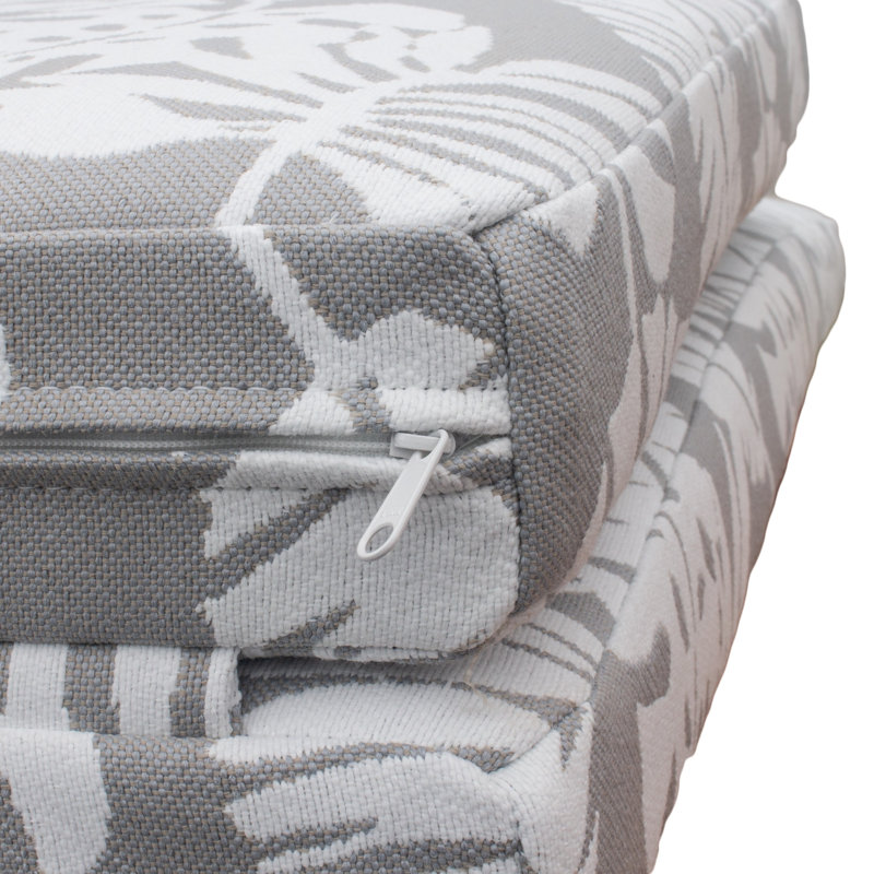 Coussin de chaise longue d'extérieur Tommy Bahama, imprimé tropical Sunbrella résistant à la décoloration pour chaises longues et fauteuils inclinables près de la piscine, l 23 po x L 45 po, épaisseur 2,5 po; dossier 23 po x L 30 po, épaisseur 2,5 po, chrome tropical