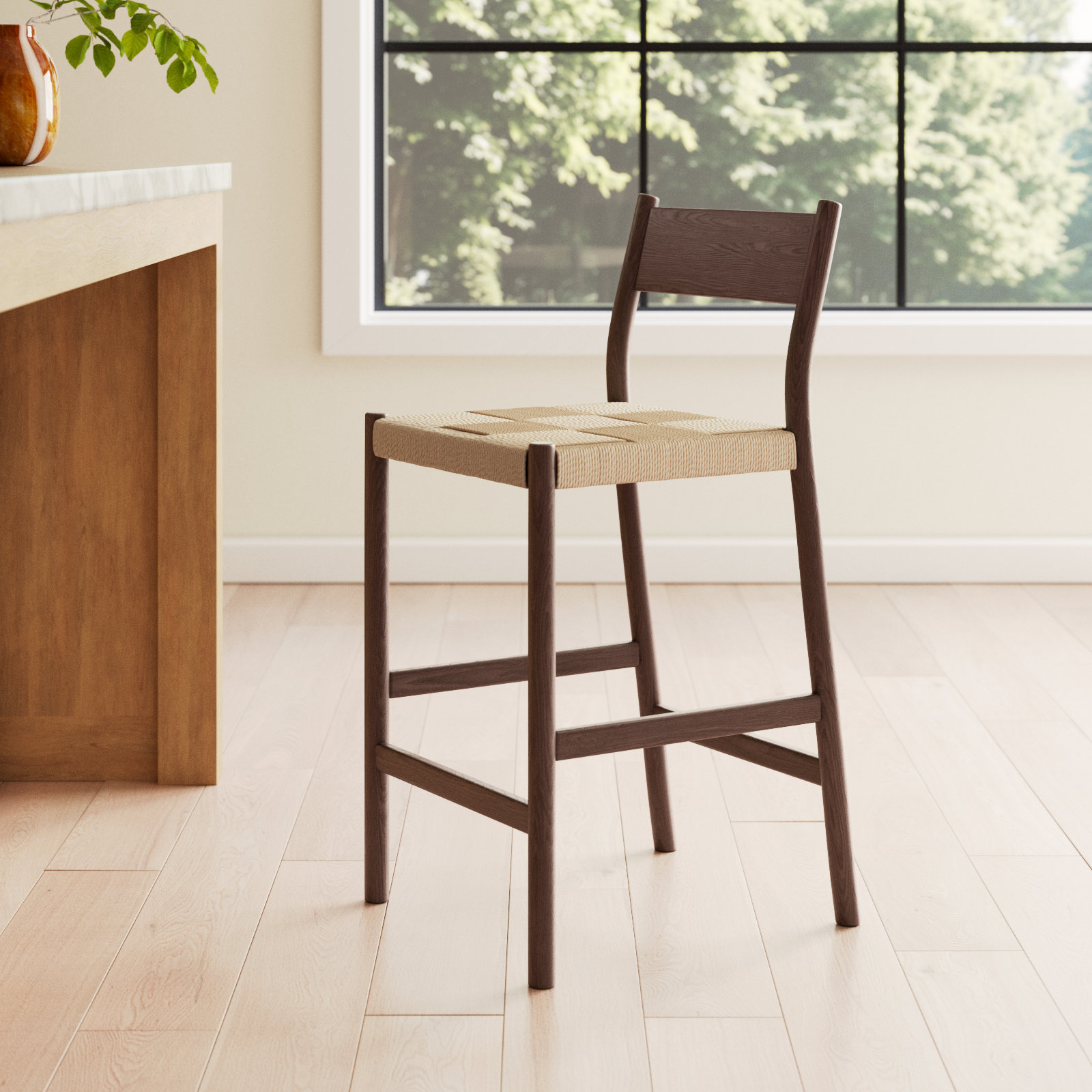 Enna 26" Bar Stool, Walnut