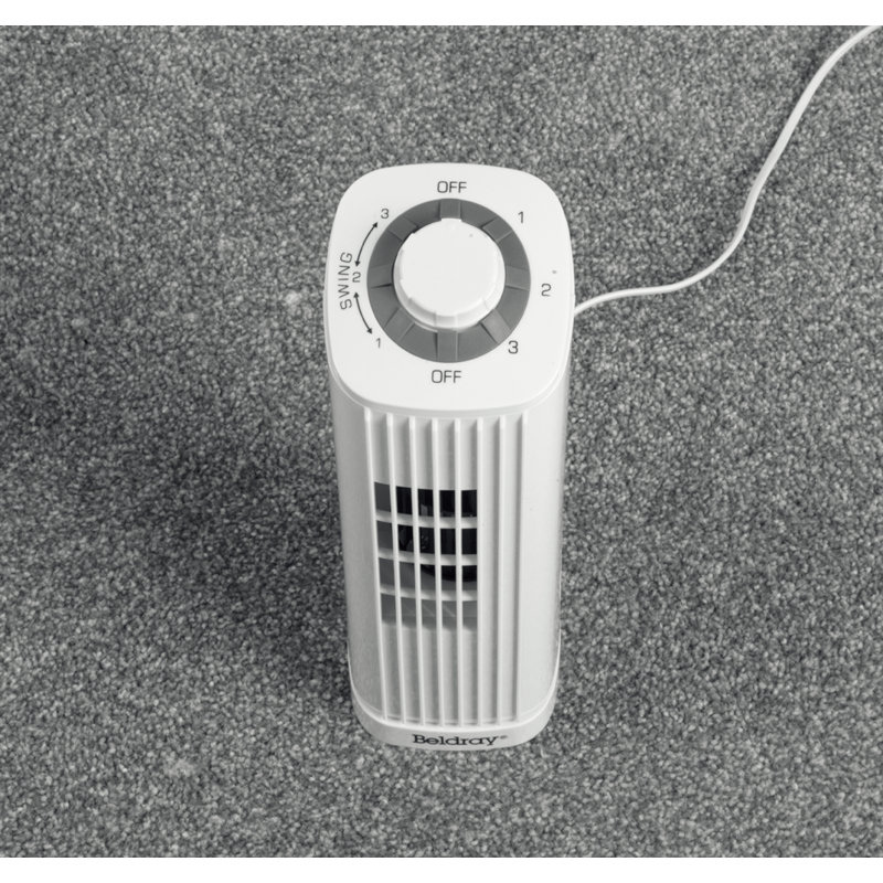 Ventilateur tour ultra-plat 14 po, blanc, White