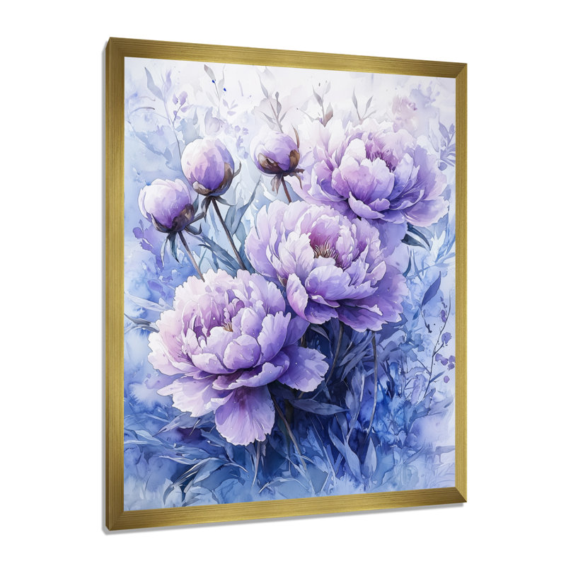Irène - impressions sur toile florales, H 32 po x l 16 po, Reproduction encadrée d'une seule photo, Doré