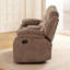 Causeuse inclinable manuelle de 70,9 po avec console de rangement et porte-gobelets: revêtement en polyester confortable-116620128