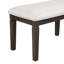 Banc de salle à manger classique foncé avec siège texturé beige, largeur de siège de 58 po, pour repas tranquille, dimensions 100% X 16,5 po, maisons modernes