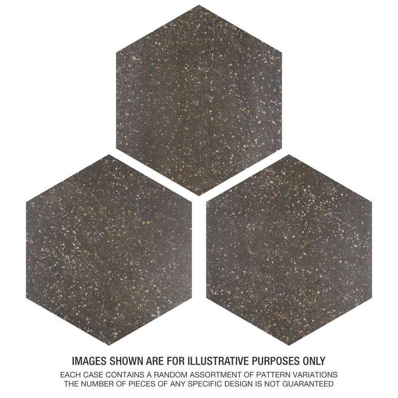 Palazzo Hex 14" x 16" Porcelain Stone Look Singular Floor and Wall Tile, Colori