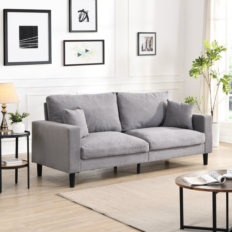 Deux pièces - Velours côtelé pour chambre à coucher, appartement confortable avec coussin éponge et structure moderne, coussins robustes et confortables