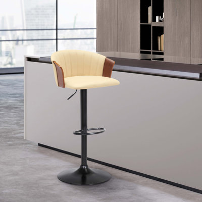 Tabouret de bar réglable en bois noir