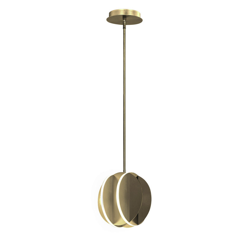 Nanice 1 - Light LED Geometric Pendant, Satin Brass