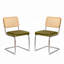 Tristen Rattan and Fabric Upholstered Dining Chairs-124083191-124083193