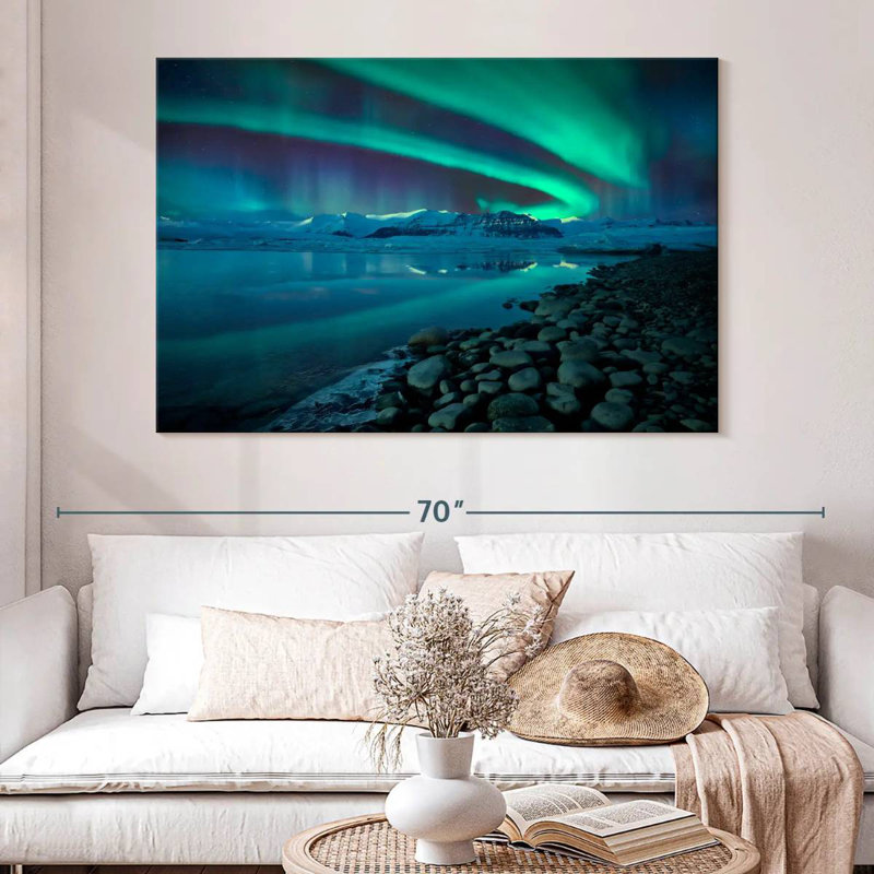 Alvord Jokulsarlon Northern Lights, H 34 po x l 51 po