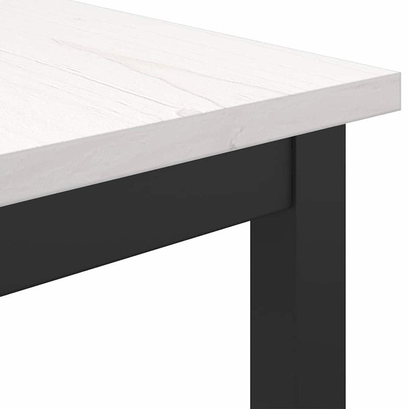 Metal Base Dining Table, White, 91cm H x 100cm W x 50cm D