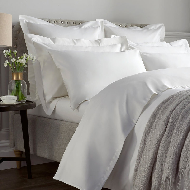 Marview 1000 Thread Count Cotton Sateen Flat Sheet, Double (4'6), White