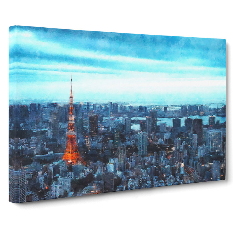 Tokyo Tower & Japan Skyline - Wrapped Canvas Photograph Print, 50cm H x 76cm W x 3cm D