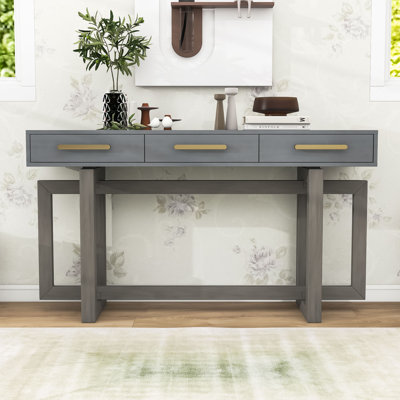 Console en bois avec trois tiroirs