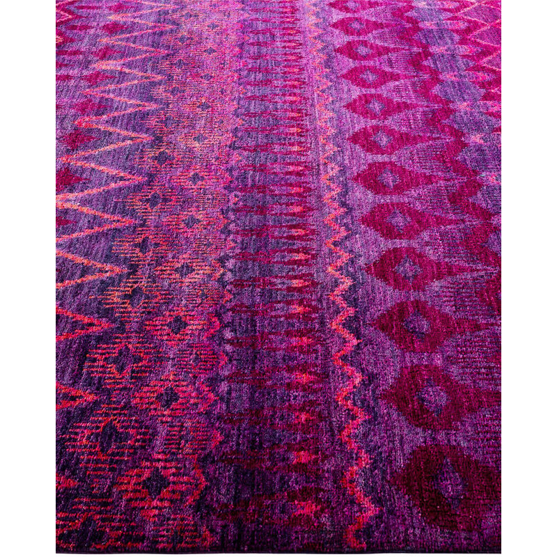 Contemporary One-of-a-Kind Rectangle 6' X 9'4" Hand Knotted Area Rug