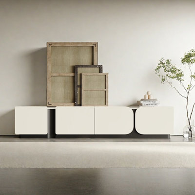 Meuble télé crème avec finition piano