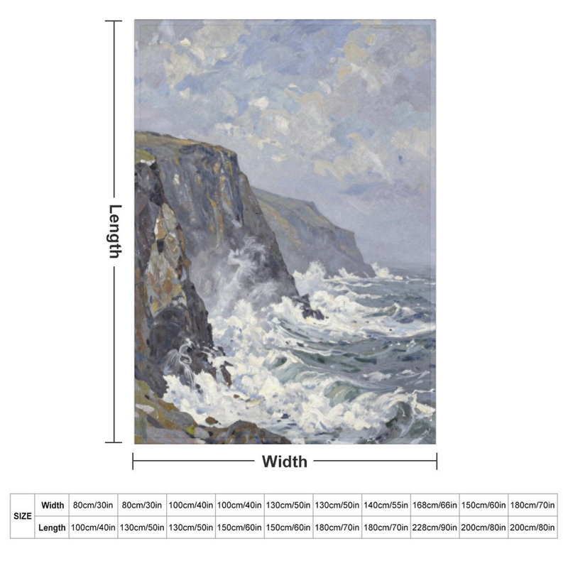 Jeté en flanelle de luxe Rough Sea, 40 po x 50 po