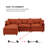 105" 3-seater Sofa L Shaped Sectional Couch Chenille Upholstery Sofa With Ottoman For Living Room And Office-1408620123